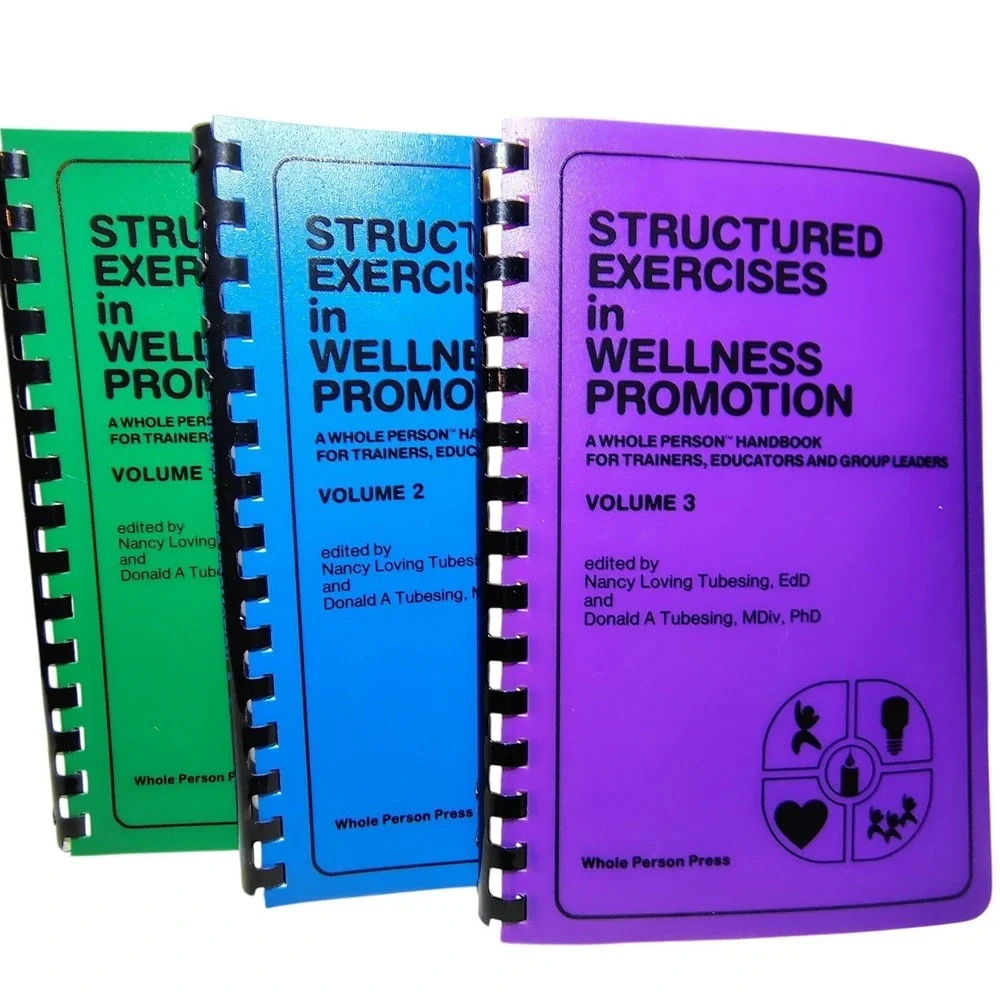 1990 Three‎ Volume set Structured Exercises in Wellness Promotion Spiral vintage